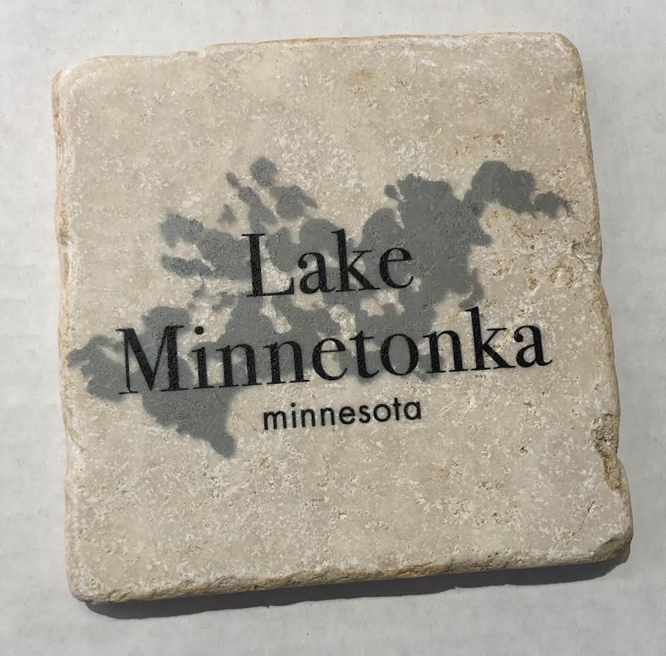 Marble Coaster- Lake Minnetonka B/W Map - Lake Effect