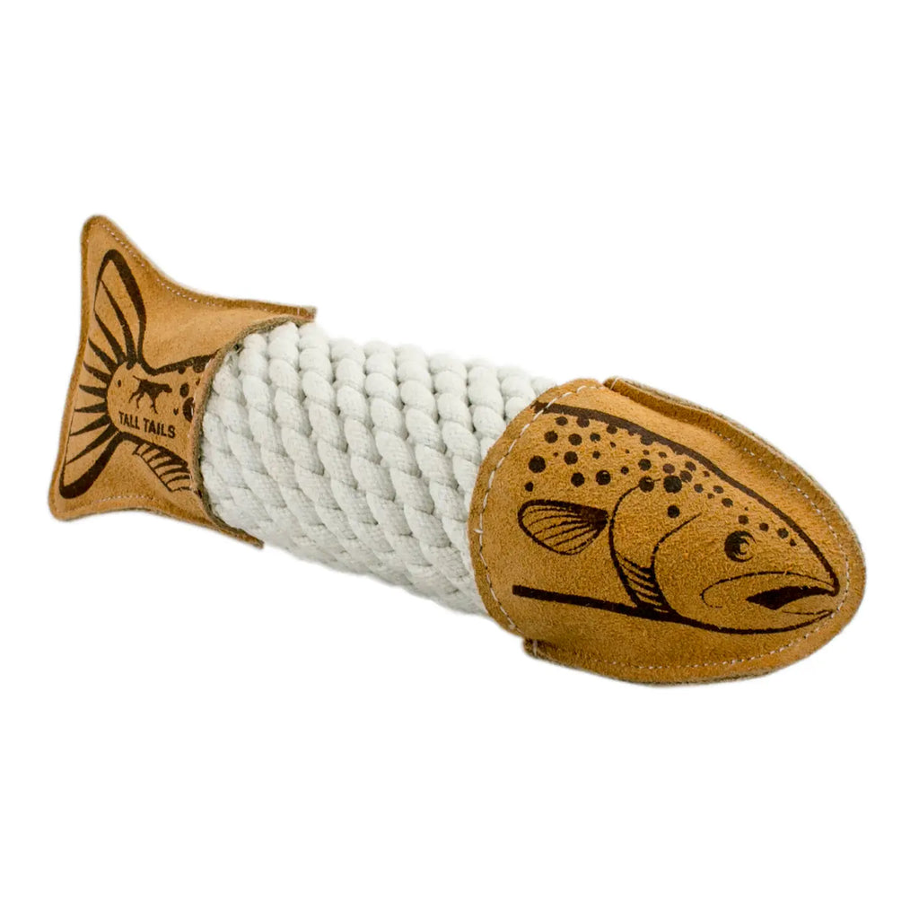 Natural Leather Trout Tug Toy - Lake Effect