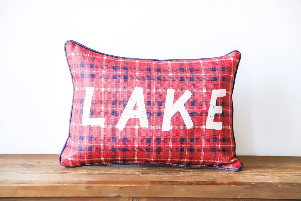 Plaid Lake Pillow - Lake Effect
