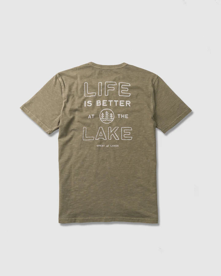 Lake Life Short Sleeve- Moss by Great Lakes Co - Lake Effect