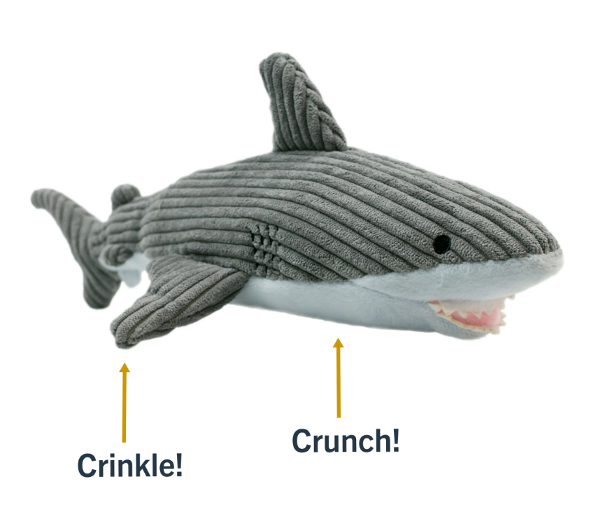 Plush Crunch Shark Dog Toy by Tall Tails - Lake Effect