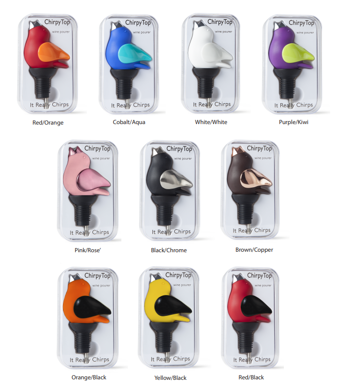 Chirpy Top Wine Pourer by Gurgle Pot Lake Effect