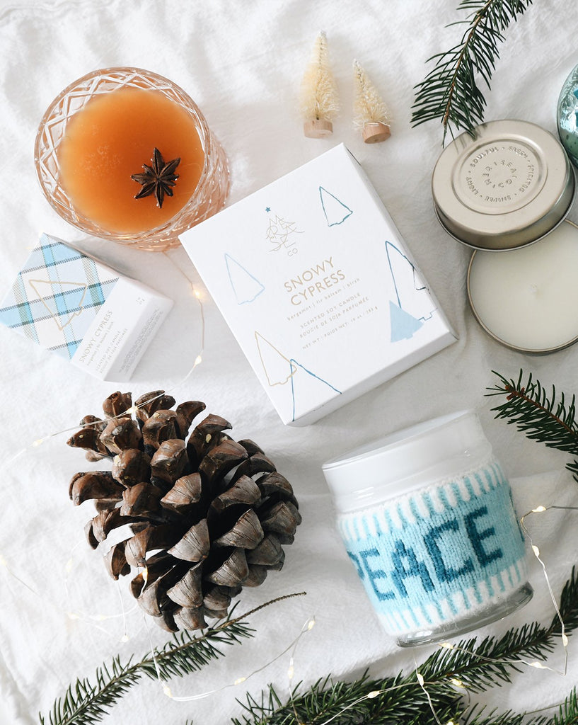 Snowy Cypress Holiday Cozy Sweater Candle by Mer-Sea Co. - Lake Effect