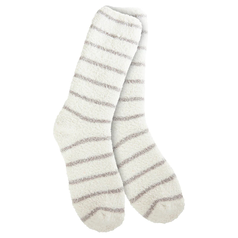 Knit Pickin Fireside Socks- Grey Stripe by World's Softest - Lake Effect