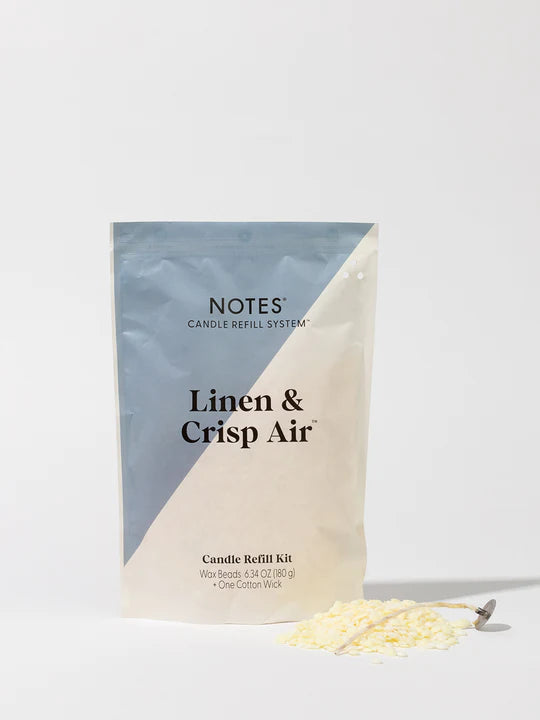 Notes Candle Refill Kits- Linen & Crisp Air - Lake Effect
