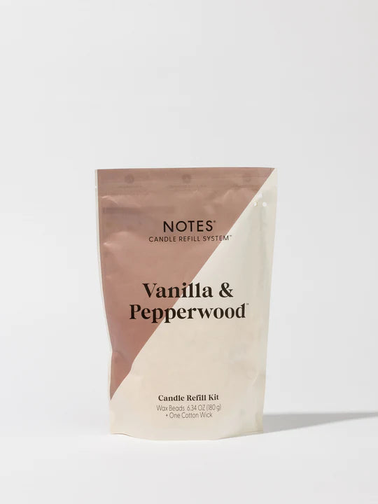 Notes Candle Refill Kits- Vanilla & Pepperwood - Lake Effect