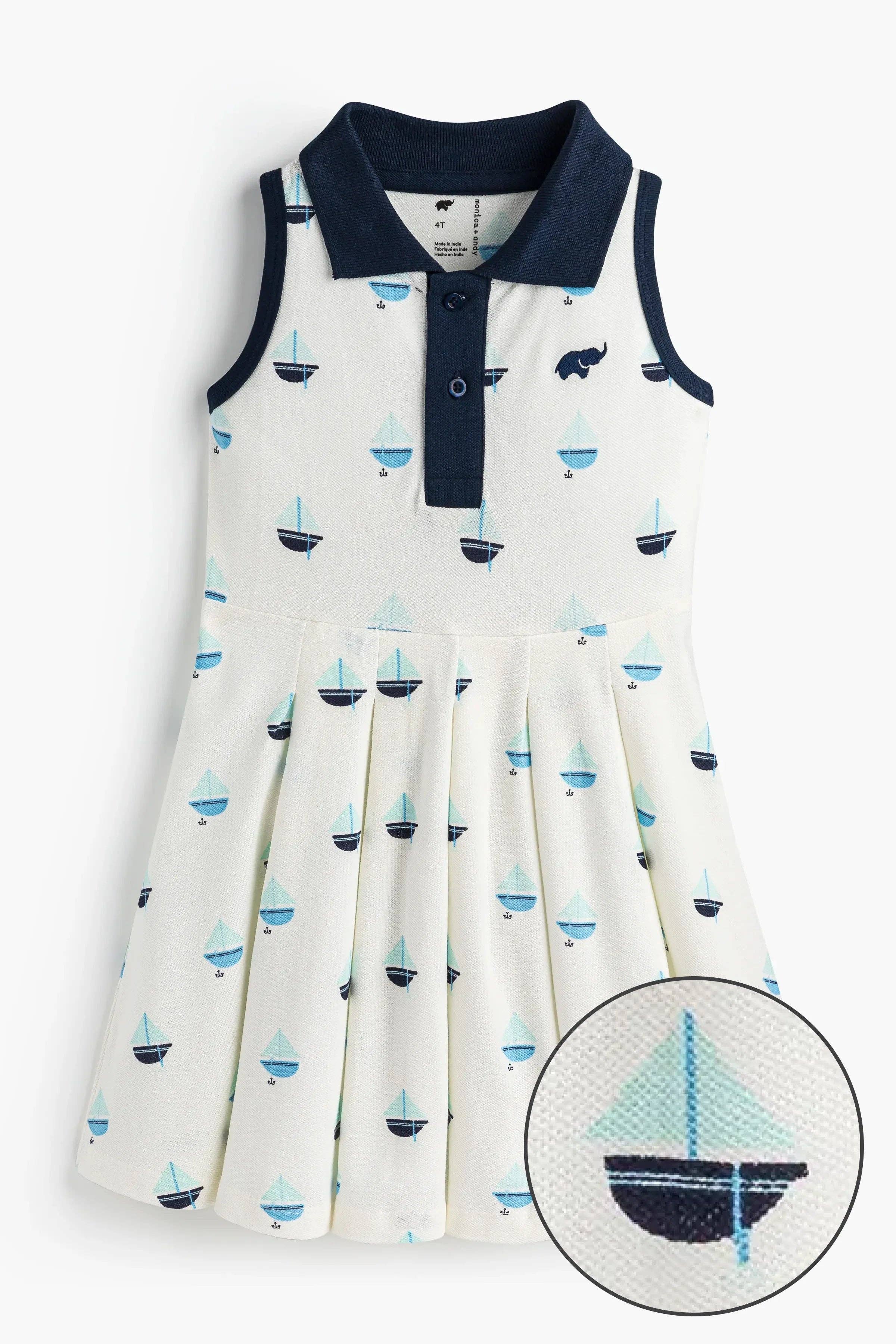 Pleated Tennis Dress- Anchor Down | Lake Effect Pleated Tennis Dress- Anchor Down | Lake Effect