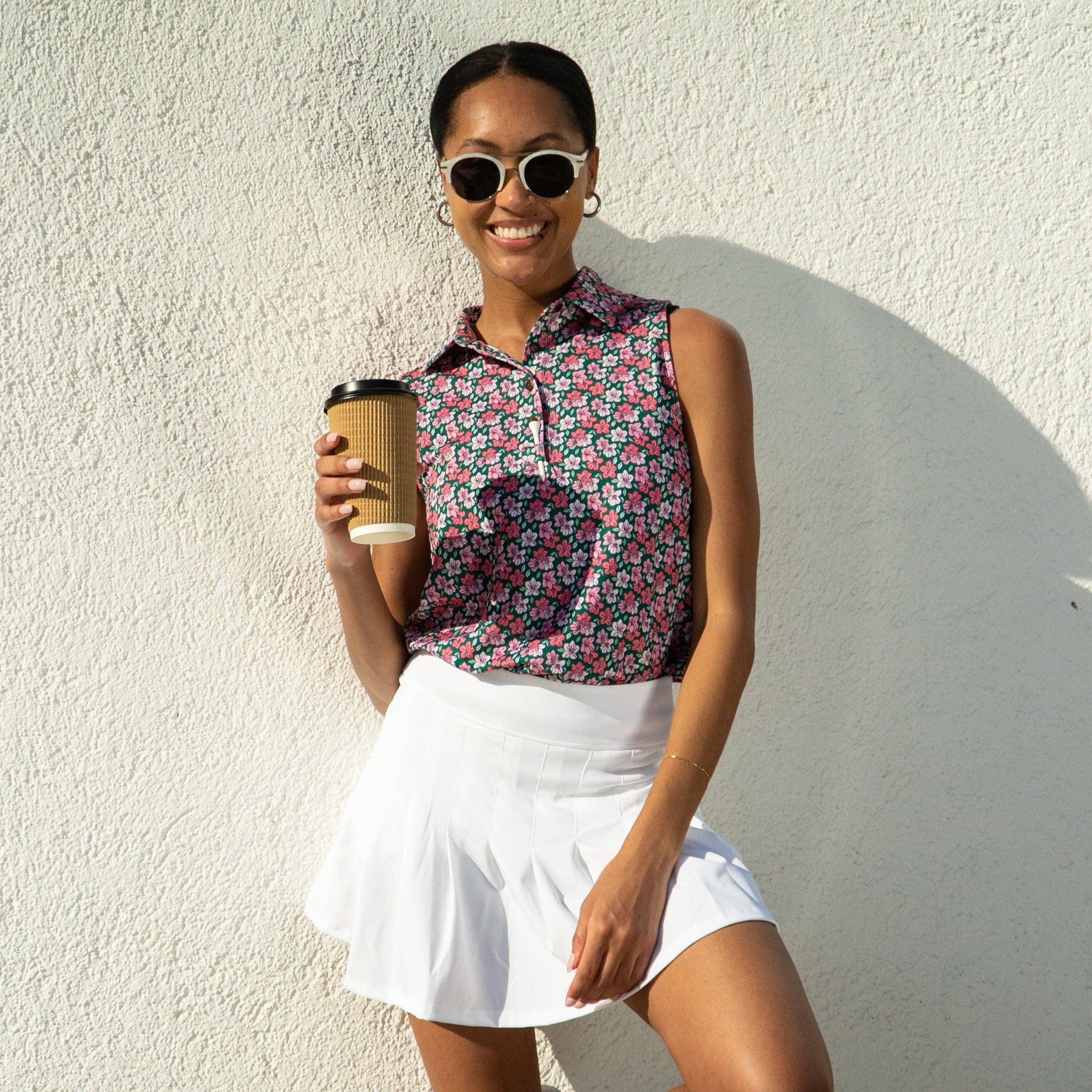 The Azaleas - Ladies Sleeveless Golf Polo by Kenny Flowers | Lake