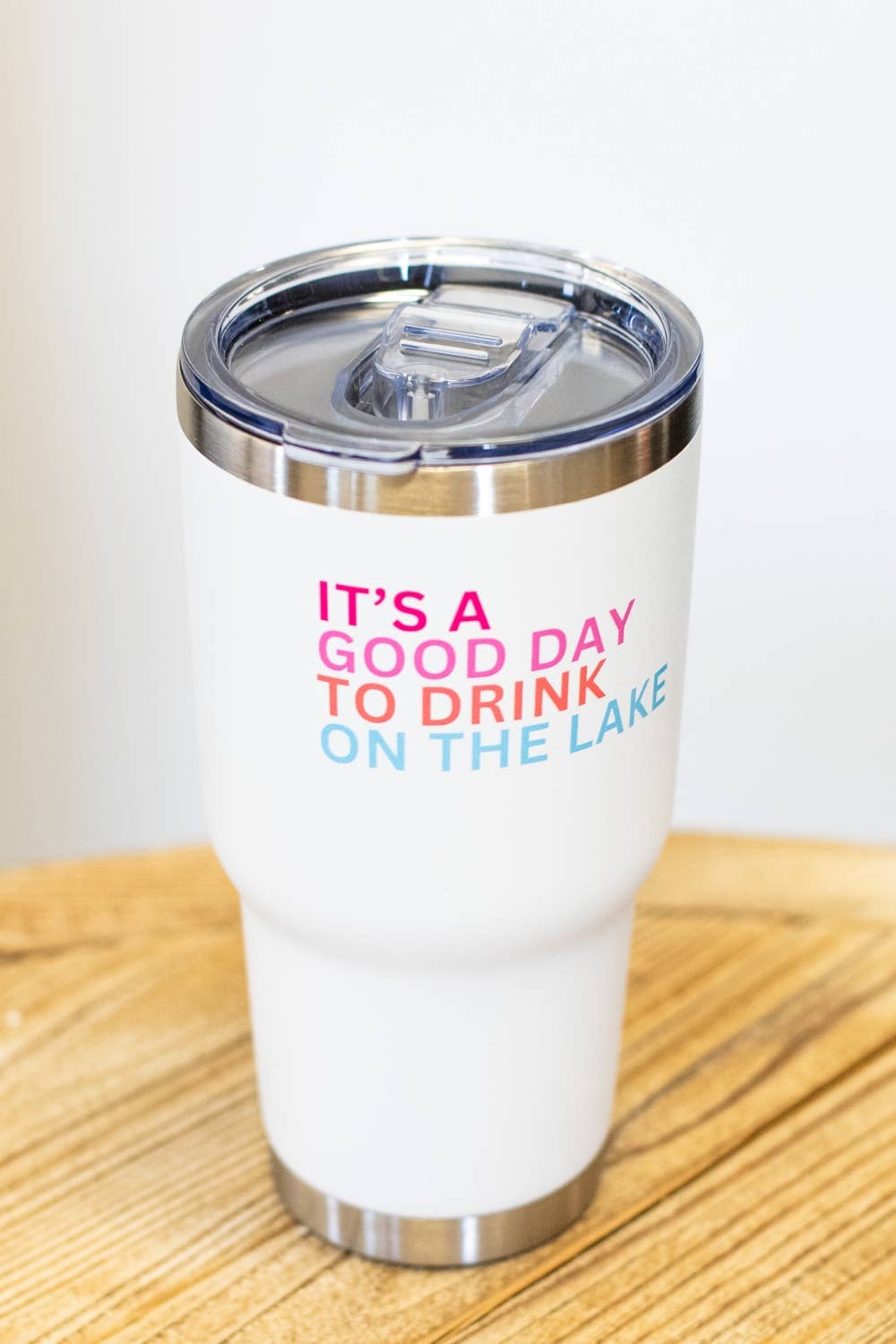 Drink On The Lake Tumbler - White 30oz - Thumbnail 2