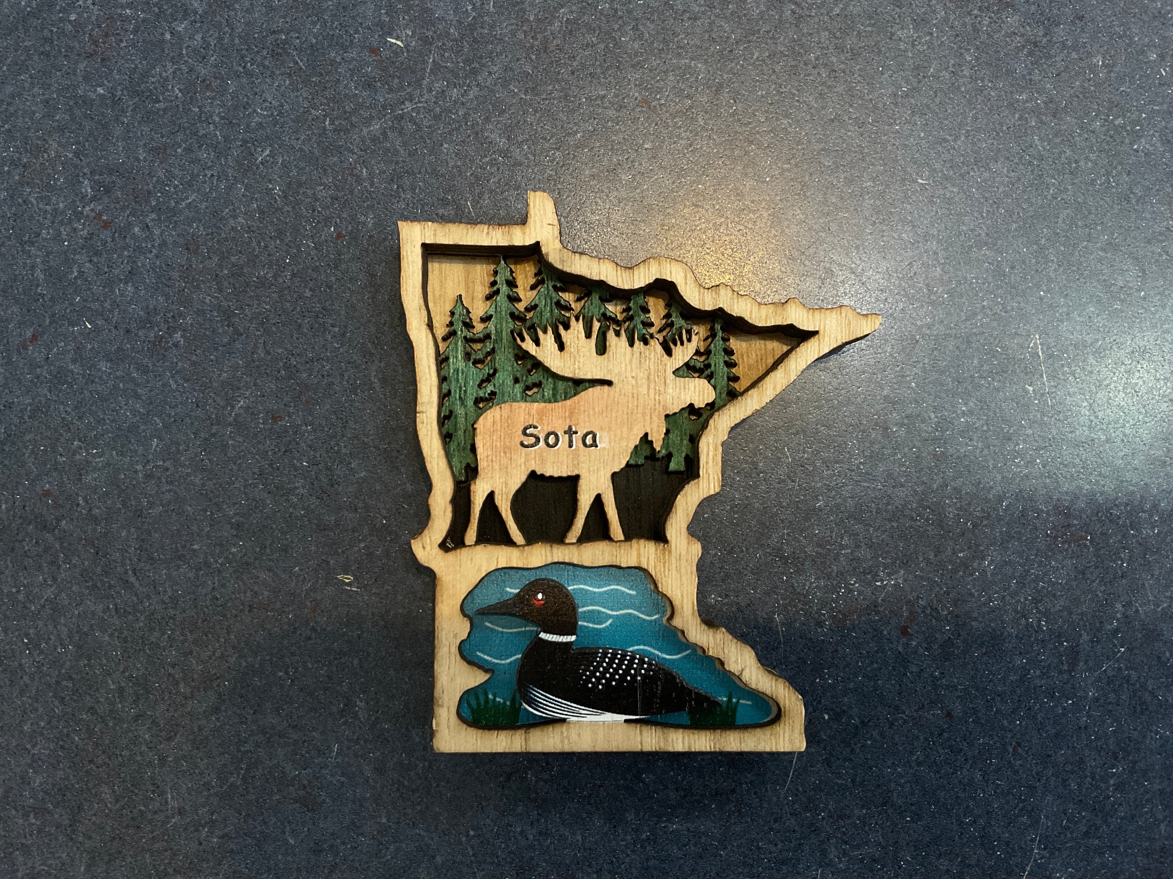 Minnesota State - Laser Cut Wooden Magnets