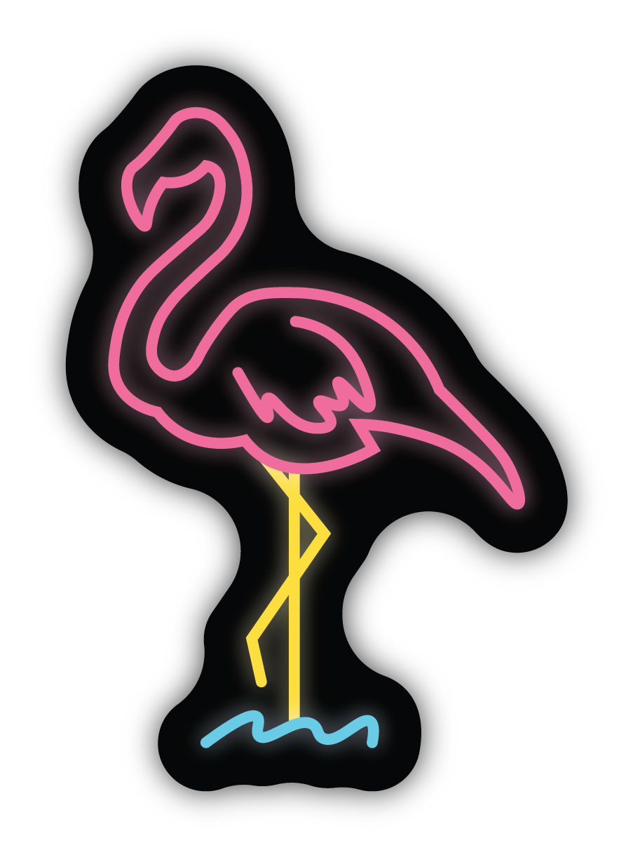 Neon Flamingo Sticker
