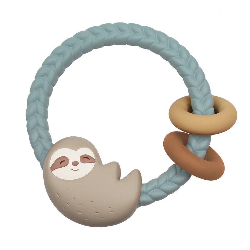 Sloth Rattle Silicone Teether Toy - Lake Effect