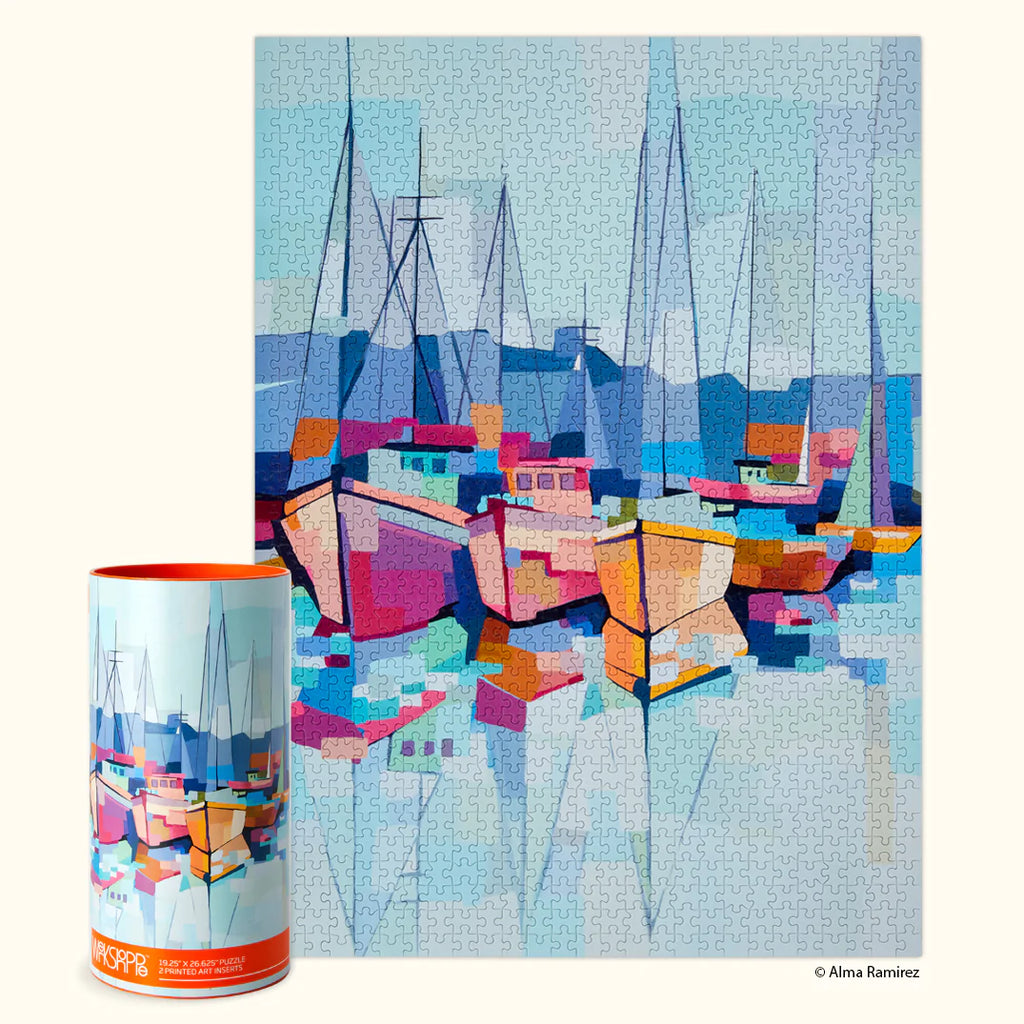 Boat and Marina Nautical 1000 Piece Puzzle - Lake Effect