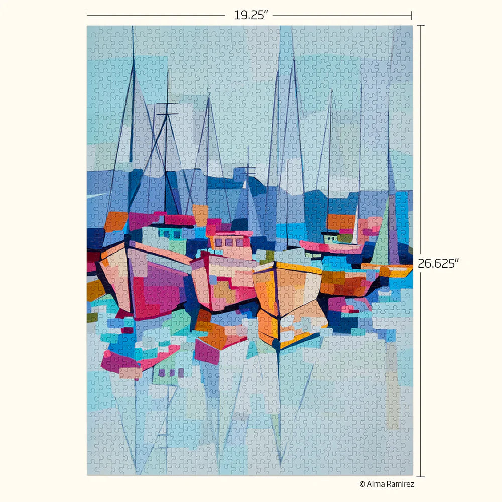 Boat and Marina Nautical 1000 Piece Puzzle - Lake Effect