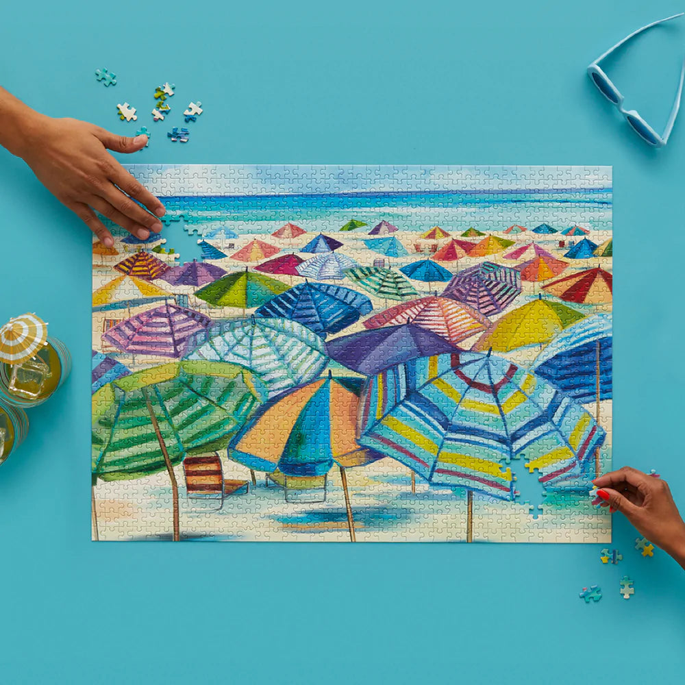 Umbrella Beach 1000 Piece Puzzle - Lake Effect