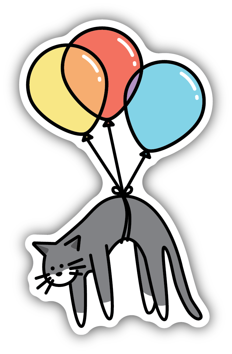 Balloon Cat Sticker