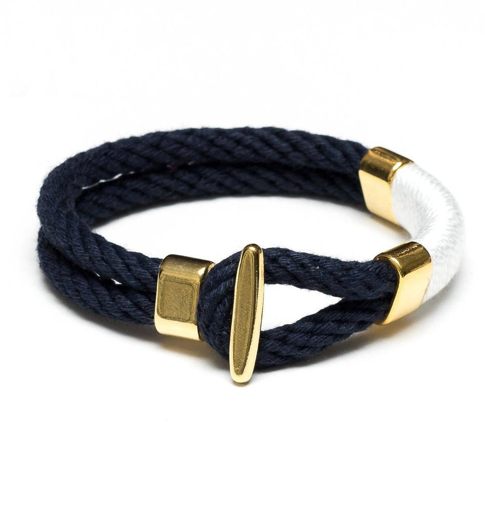 Cambridge Bracelet - Navy/White/Gold by Allison Cole - Lake Effect