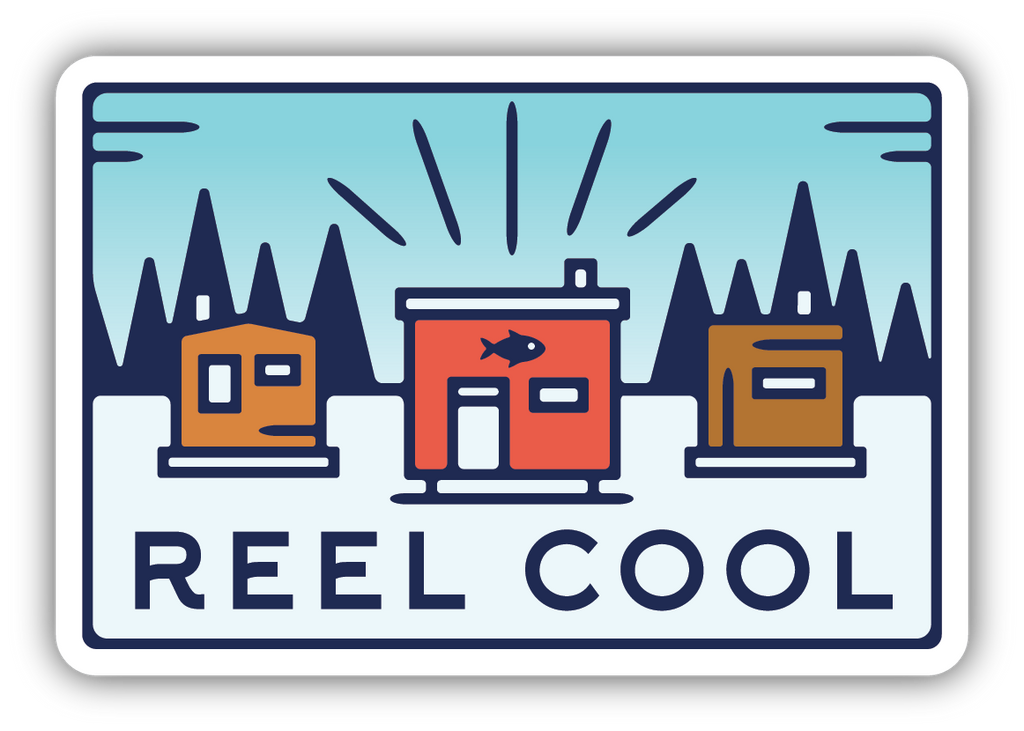 Reel Cool Ice Fishing HutsSticker - Lake Effect