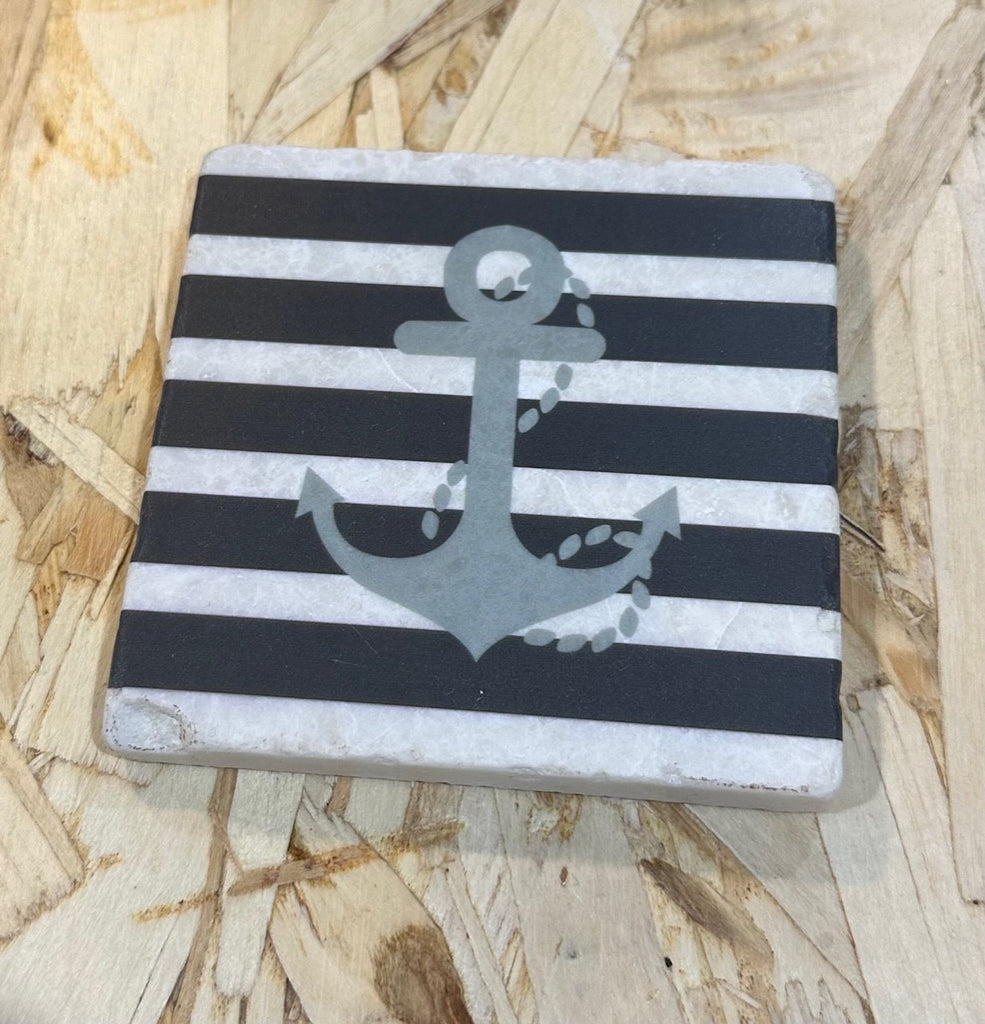 Marble Coaster- Striped Anchor - Lake Effect