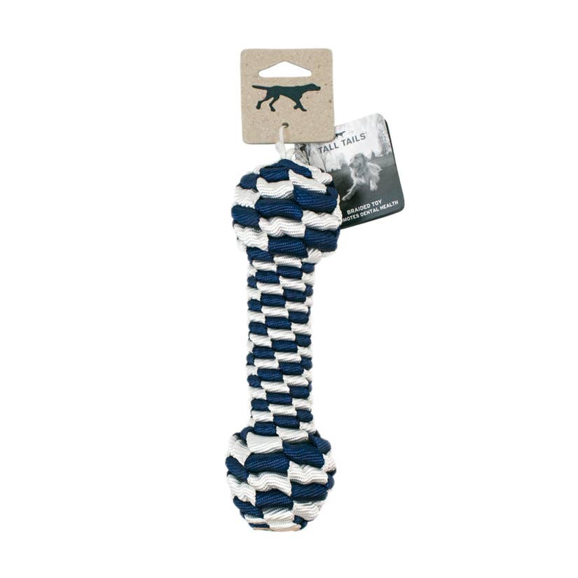 Braided Bone Rope Toy Navy by Tall Tails - Lake Effect