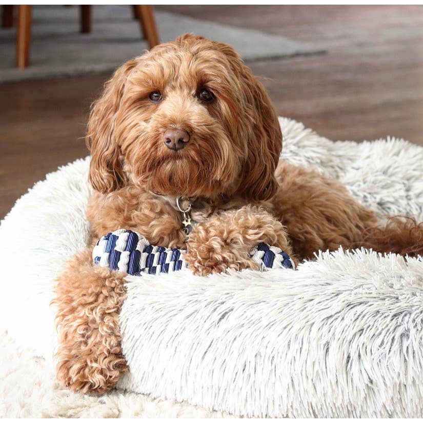 Braided Bone Rope Toy Navy by Tall Tails - Lake Effect