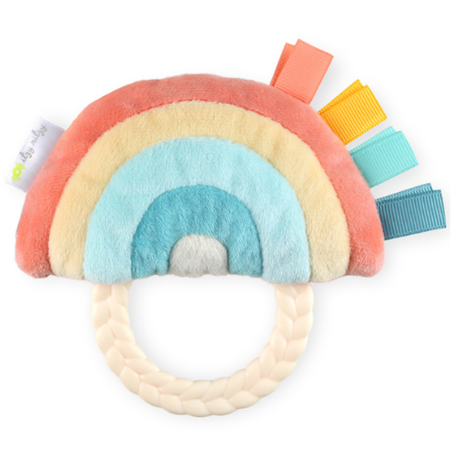 Rainbow Plush Rattle Pal with Teether - Lake Effect