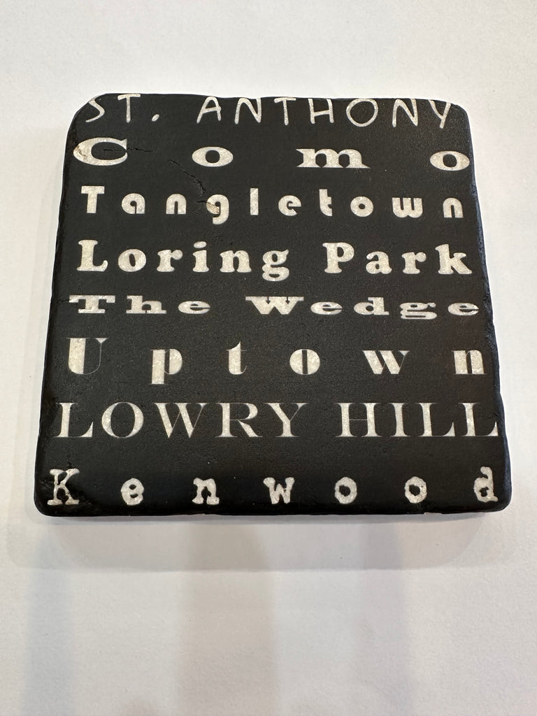 Marble Coaster- Mpls Words - Lake Effect