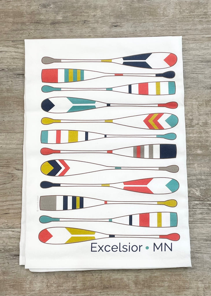 Excelsior Paddles Flour Sack Hand Towel - Lake Effect