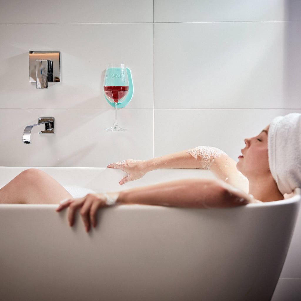 Shower & Bath Wine Holder- Marble Grey - Lake Effect