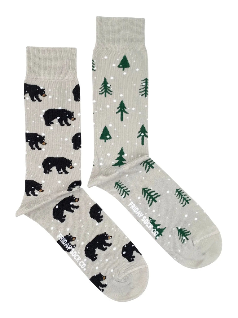 Bear & Trees Winter Socks - Lake Effect