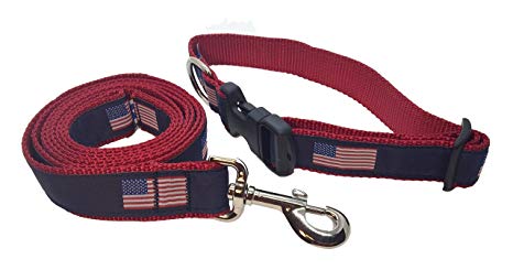 American Flag Dog Collar and/or Leash by Preston - Lake Effect