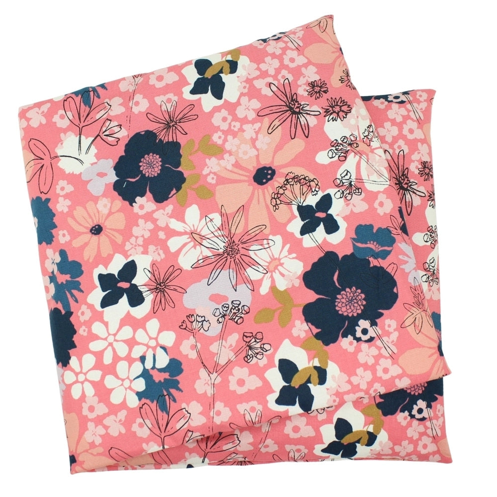 Large Heat Wrap- Coral & Navy Floral - Lake Effect