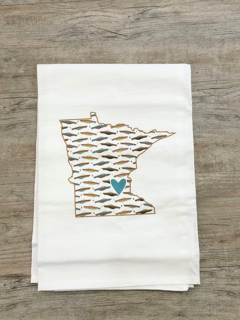 Speed Boats Flour Sack Hand Towel - Lake Effect