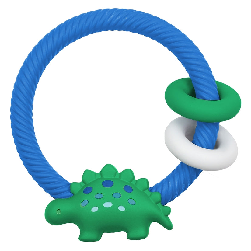 Dino Rattle Silicone Teether Toy - Lake Effect