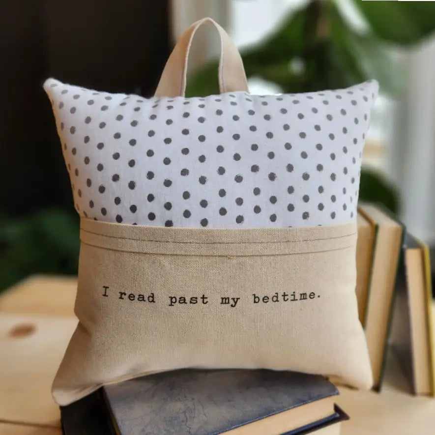 Reading Pillow- Read Past my Bedtime Dots - Lake Effect
