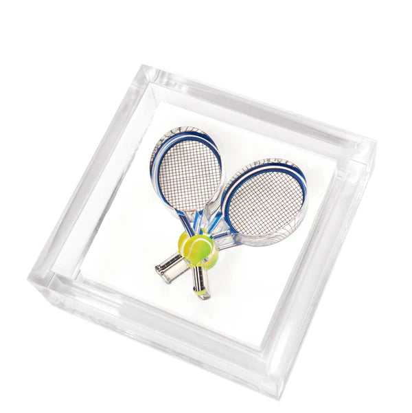 Cocktail Napkin Holder- Tennis Racquets by Tara Wilson Designs - Lake Effect