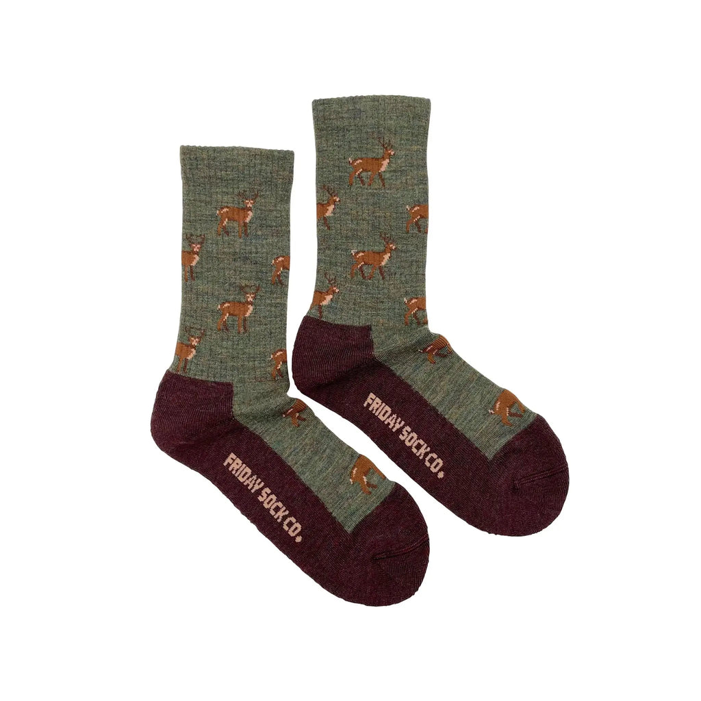 Merino Wool Deer/Nature Socks - Lake Effect