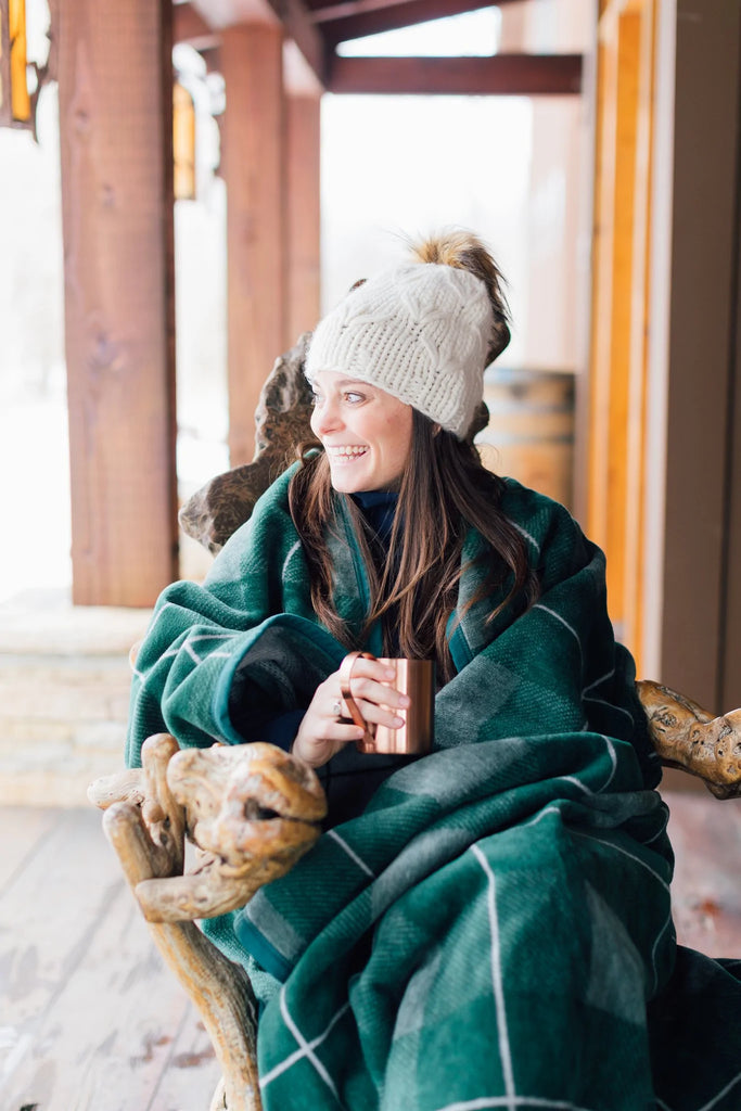 Sea Watch Plaid Green Blanket by ChappyWrap - Lake Effect