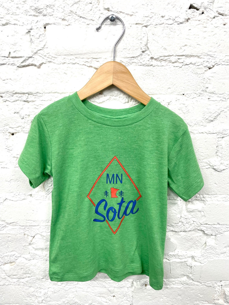 MN Sota Triangle Toddler Tee- Green - Lake Effect