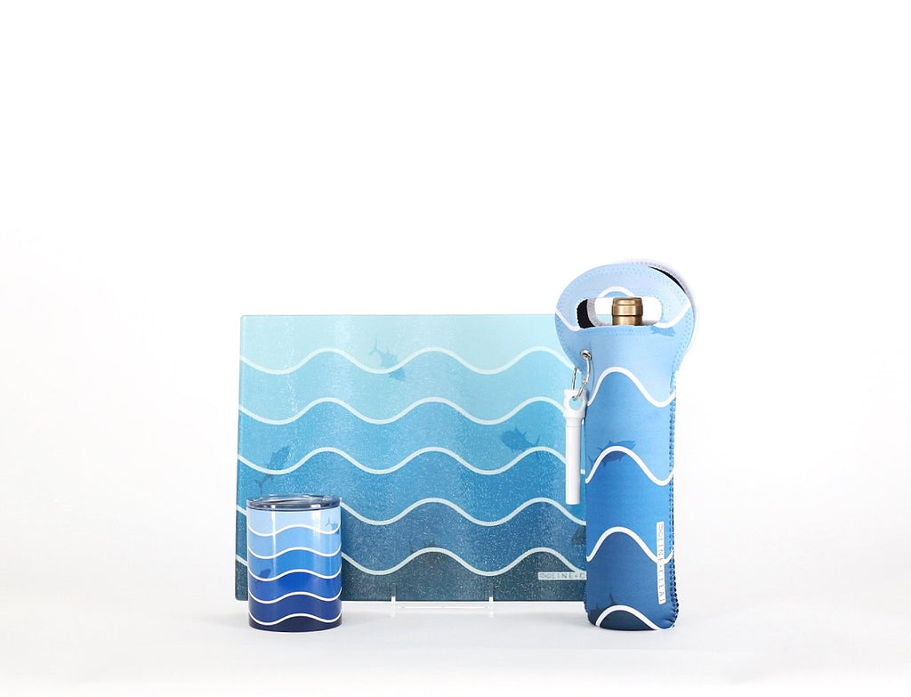 Waves Tempered Glass Bar Board - Lake Effect