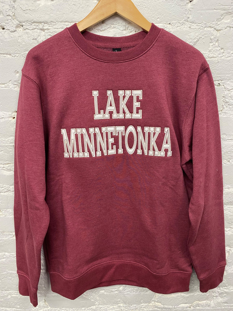 Lake Minnetonka Felt Lettered Crew - Lake Effect