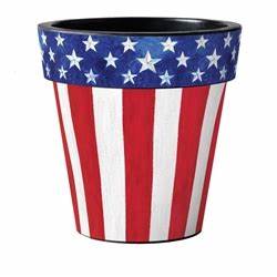 Stars and Stripe 18" Art Planter by Studio M - Lake Effect