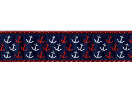 Red White Blue Anchor Dog Collar and/or Leash by Preston - Lake Effect