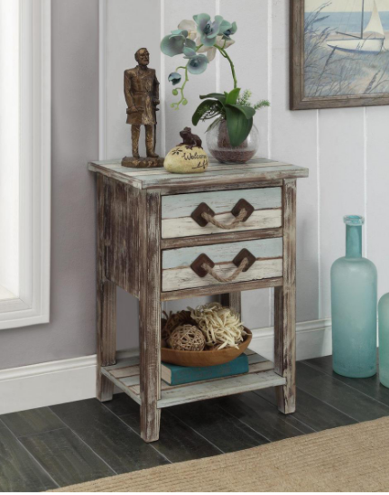 Two Drawer Rope Handle Accent Table - Lake Effect