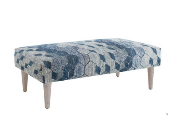 Odyssey Blue Tapered Rug Ottoman by Annie Selke - Lake Effect