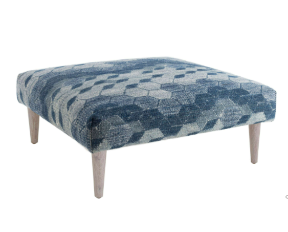 Odyssey Blue Tapered Rug Ottoman by Annie Selke - Lake Effect