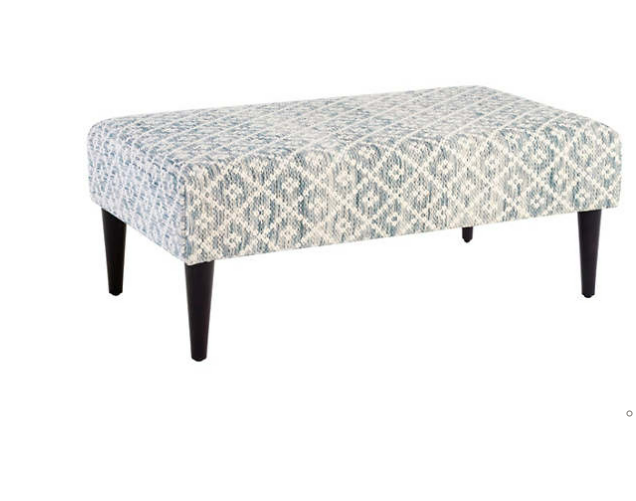 Melange Diamond Blue Rug Ottoman by Annie Selke - Lake Effect
