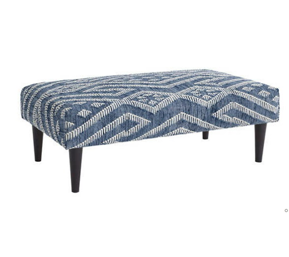 Healy Blue Rug Ottoman by Annie Selke - Lake Effect