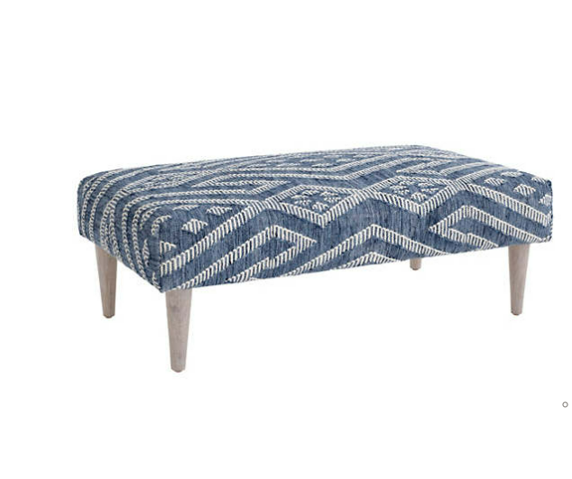Healy Blue Rug Ottoman by Annie Selke - Lake Effect