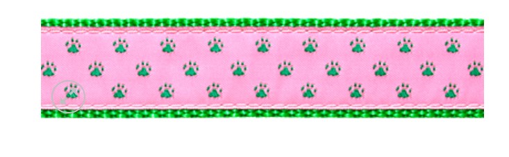 Green Paws on Pink Dog Collar and/or Leash by Preston - Lake Effect